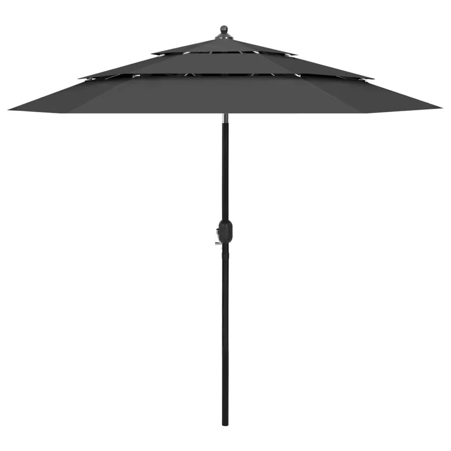 Furnicato Sonnenschirm 3 Lagig Anthrazit 250 X 229 Cm