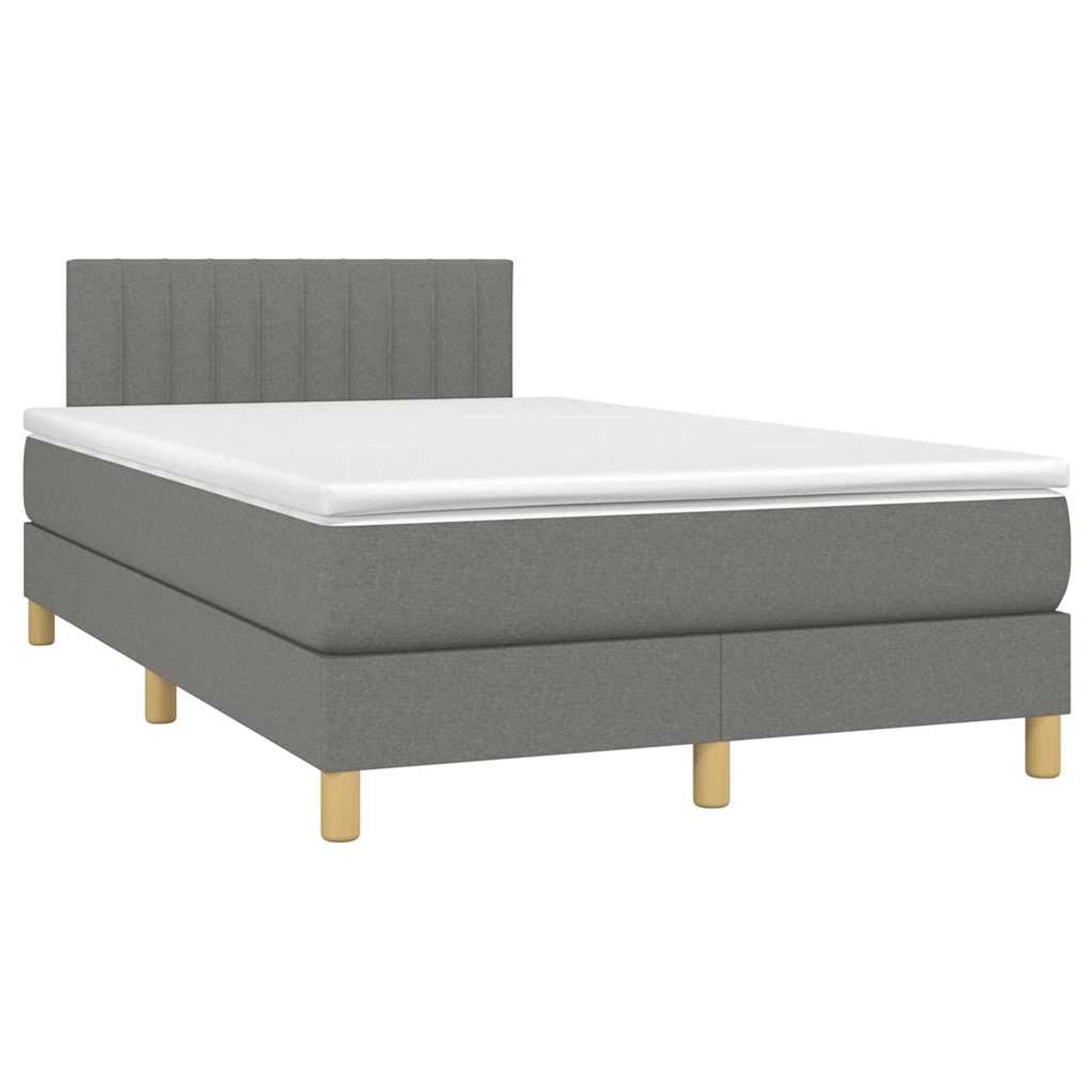 vidaXL Boxspringbett mit Matratze & LED Dunkelgrau 120x190 cm Stoff 3270103 günstig online kaufen