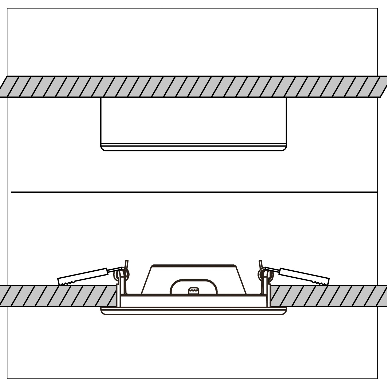 Einbaustrahler, 6W, dimmbar, mit CCT-Schalter, zur Unter- und Aufputzmontage.