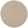 Runder, brauner Snapstyle Bentzon Teppich Natur Flachgewebe, 100cm Durchmesser.
