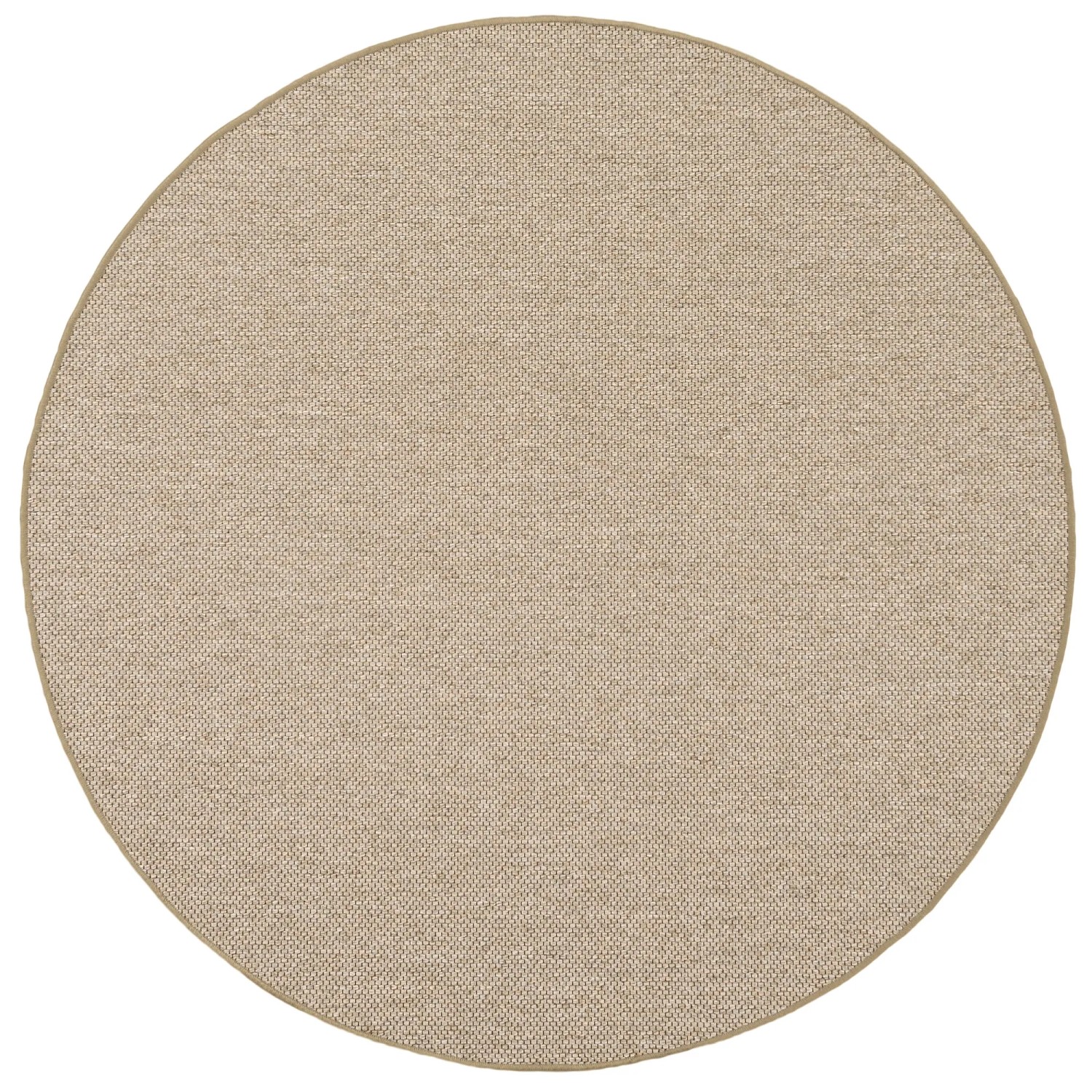 Runder, brauner Snapstyle Bentzon Teppich Natur Flachgewebe, 100cm Durchmesser.