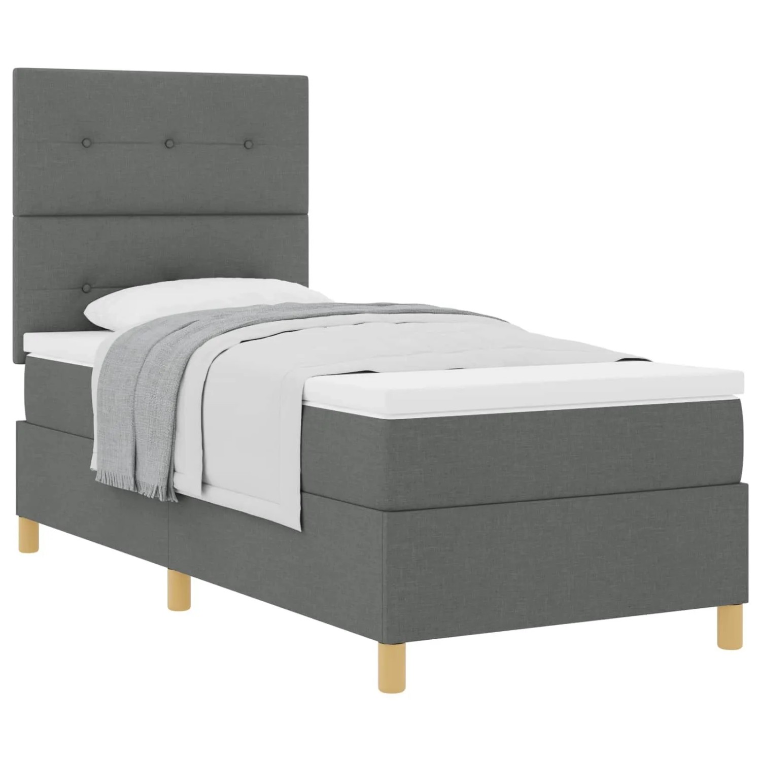 vidaXL Boxspringbett mit Matratze Dunkelgrau 80 x 200 cm Stoff 3339575 günstig online kaufen