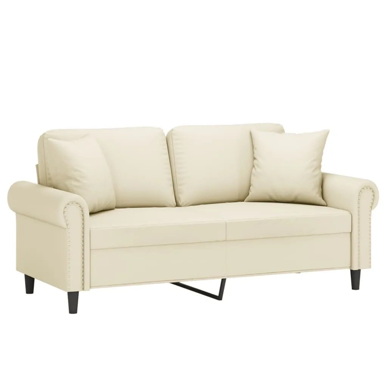 vidaXL 2-Sitzer-Sofa mit Zierkissen Creme 140 cm Kunstleder 3200931 günstig online kaufen