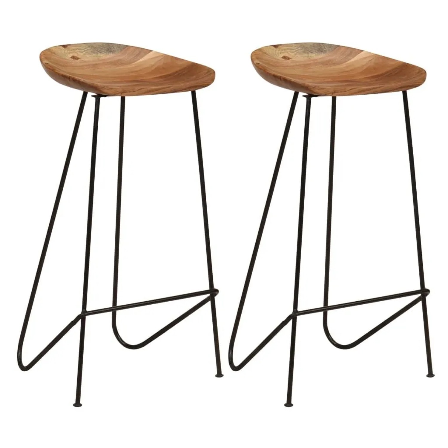 vidaXL Barhocker 2 Stk Massivholz Akazie 247934