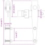 vidaXL Mini Schiebetürbeschlag Set 122cm, Carbonstahl, Maße der Einzelteile