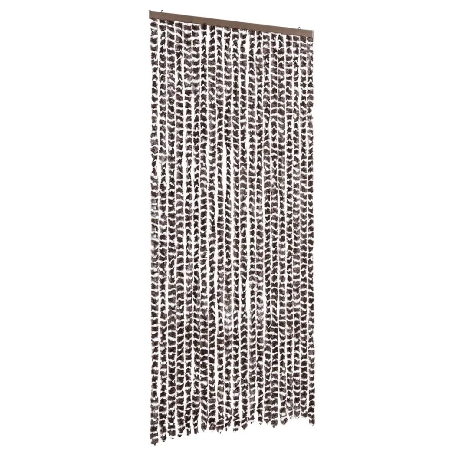 vidaXL Insektenschutz-Vorhang Braun und Weiß 90x220 cm Chenille 325452