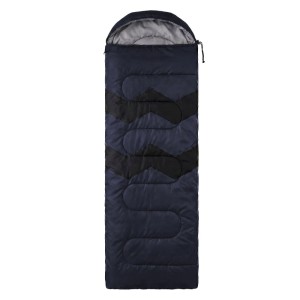 Dunkelblauer ECD Germany Schlafsack Outdoor für Camping, 210x72 cm.