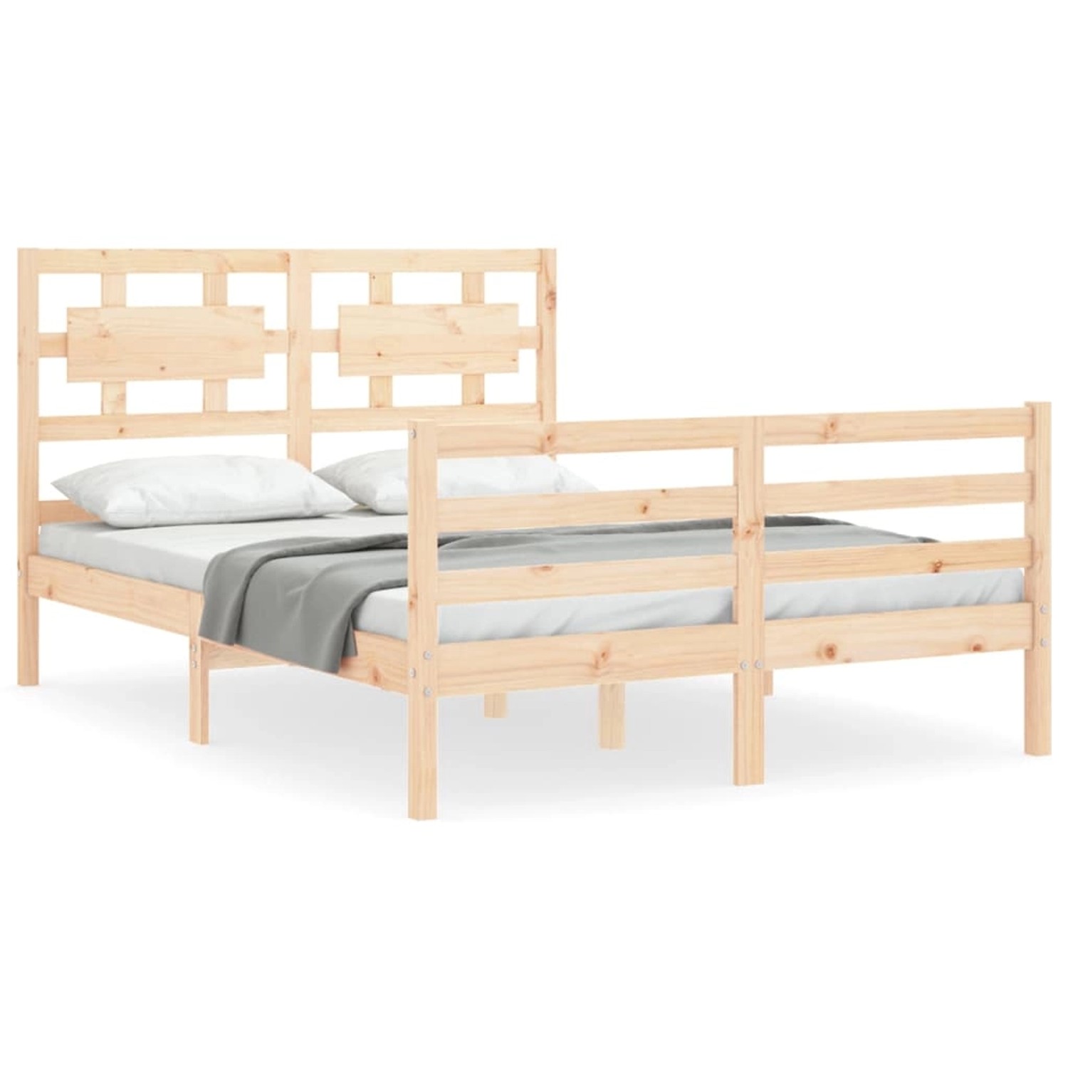 vidaXL Massivholzbett mit Kopfteil 120x200 cm 3194436 günstig online kaufen
