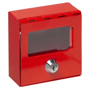 Roter Basi Notschlüsselkasten NK 215 mit Zylinderschloss für die sichere Schlüsselaufbewahrung.