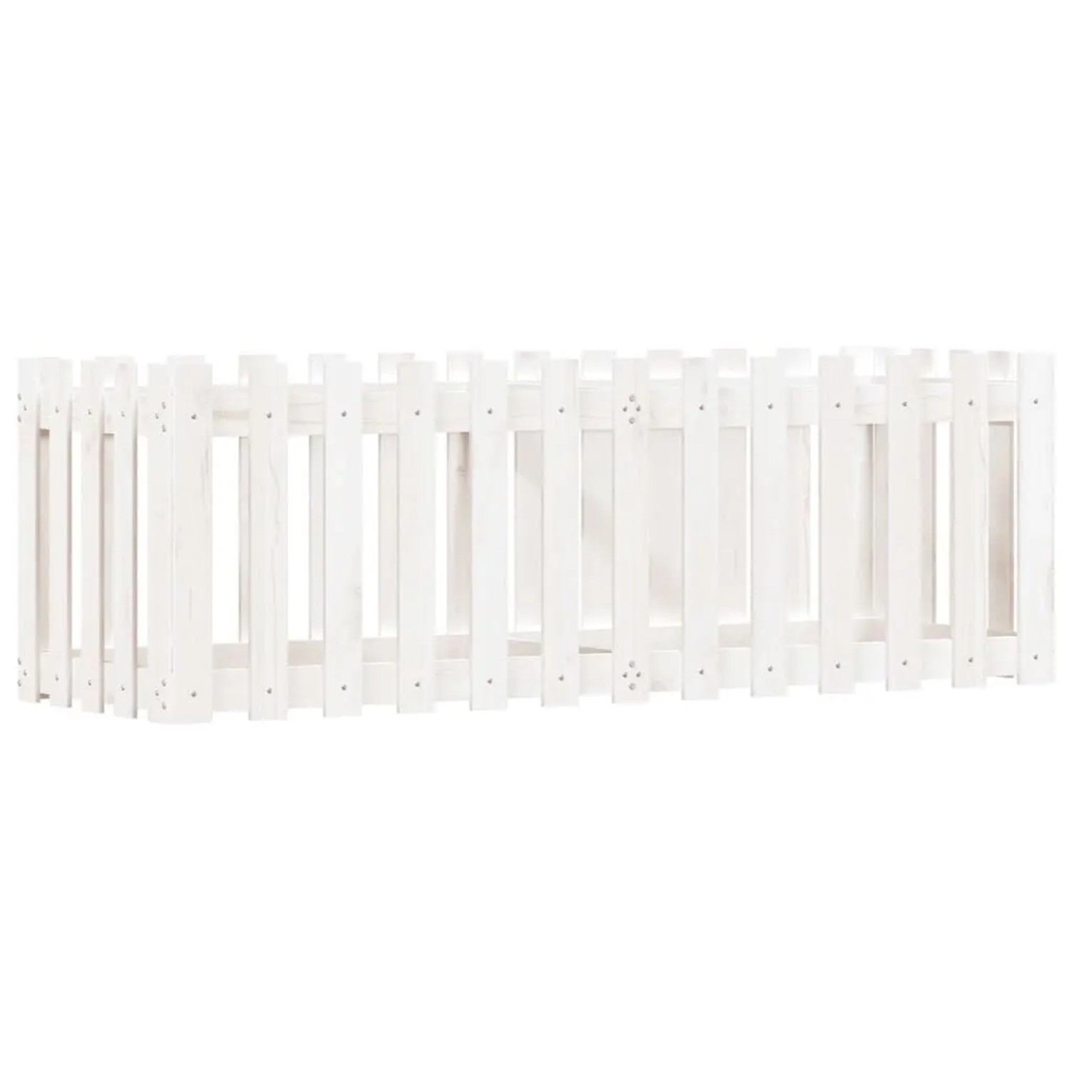 vidaXL Hochbeet Lattenzaun-Design Weiß 150x50x50 cm Massivholz Kiefer 83249 günstig online kaufen