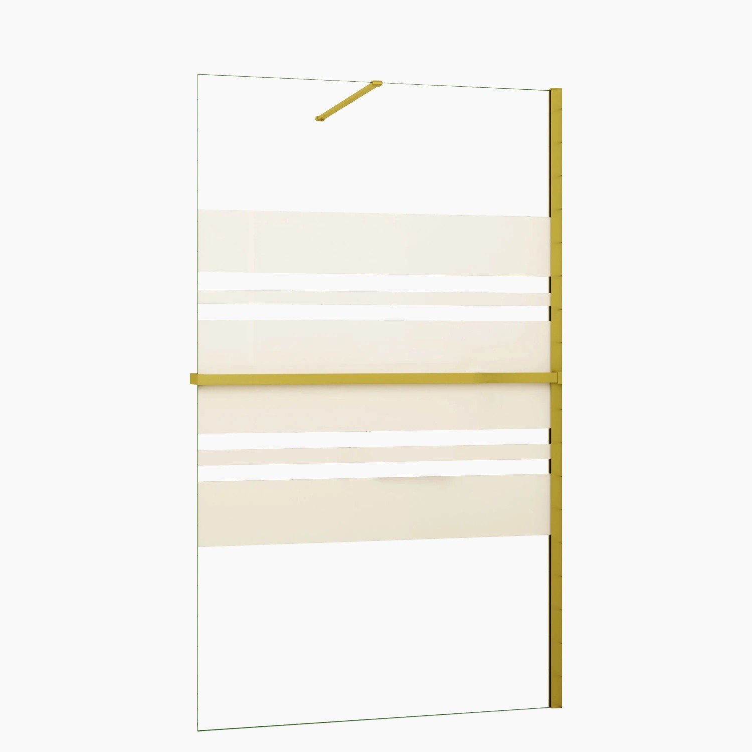 Duschparadies Walk-in Duschen 80 x 200cm Mit Duschregal Handtuchhalter 8mm Nano Gestreiftesglas Goldrahmen
