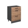 Vicco Küchenunterschrank R-Line, Eiche/Anthrazit, 60 cm, mit Schubladen.