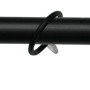 Schwarzes Gardinia Gardinenstangen-Set Flame (130-240cm) mit Endknöpfen, Trägern und Ringen.