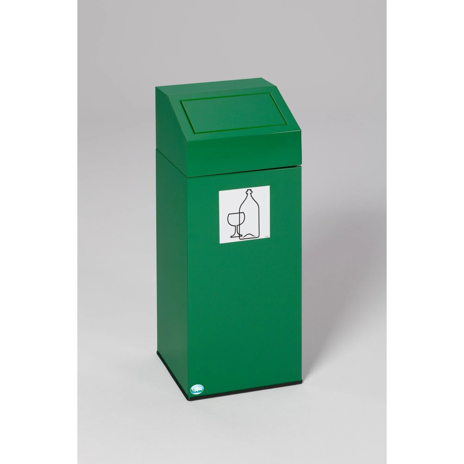 PROREGAL Selbstlöschender Wertstoffsammler Glas 82 Liter HxBxT 89 x 38 x 38 cm Verzinkter Stahl Grün