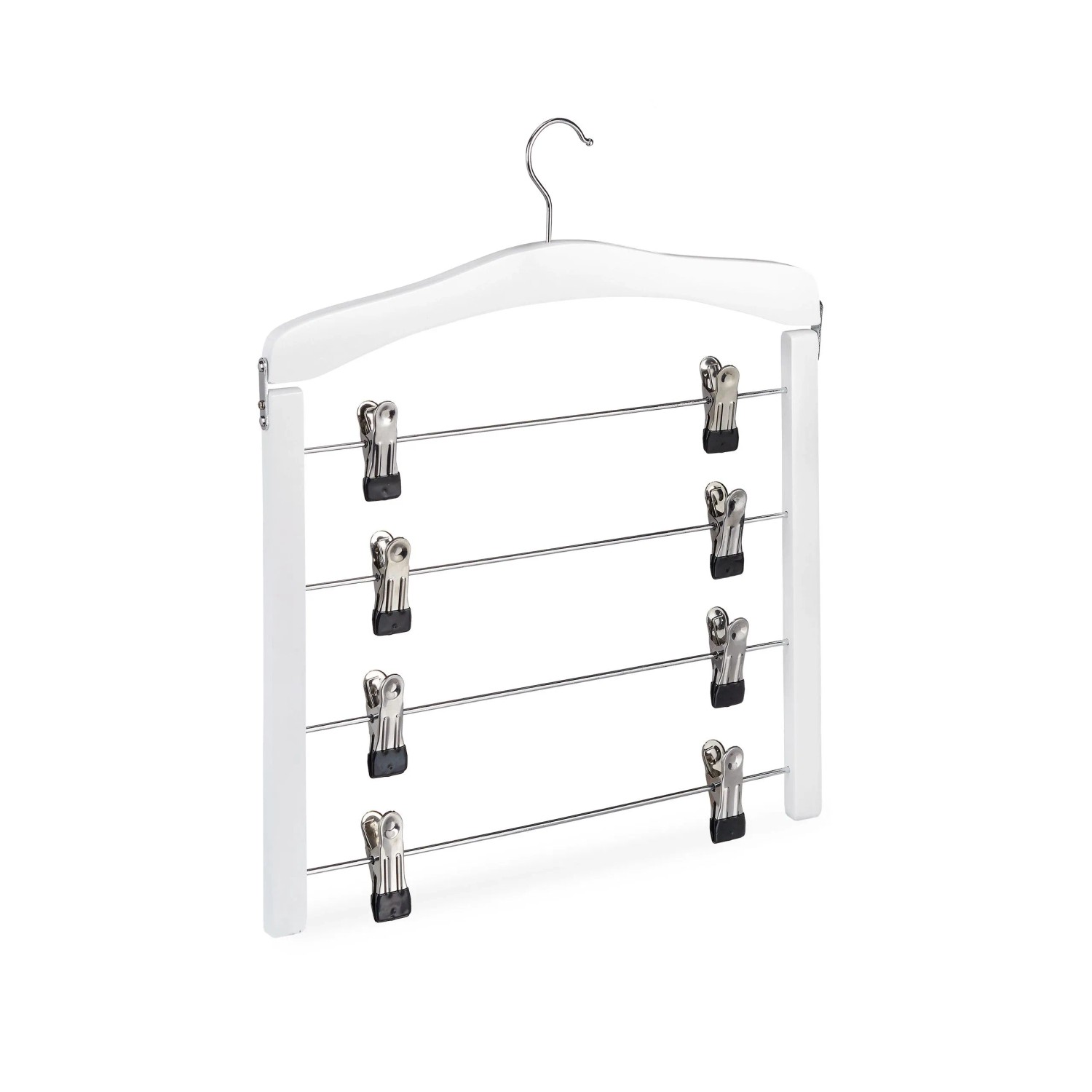 Relaxdays Rockbügel Holz Weiß Drehbar Gummiert 3er Set 43 cm x 38 cm x 2,5 cm 360 g
