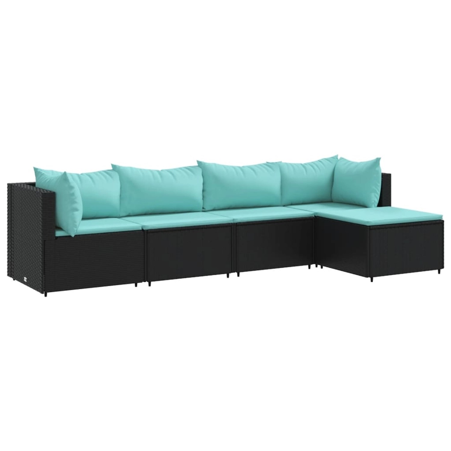 vidaXL 5-Tlg Garten-Lounge-Set mit Kissen Schwarz Poly Rattan 3308060 günstig online kaufen