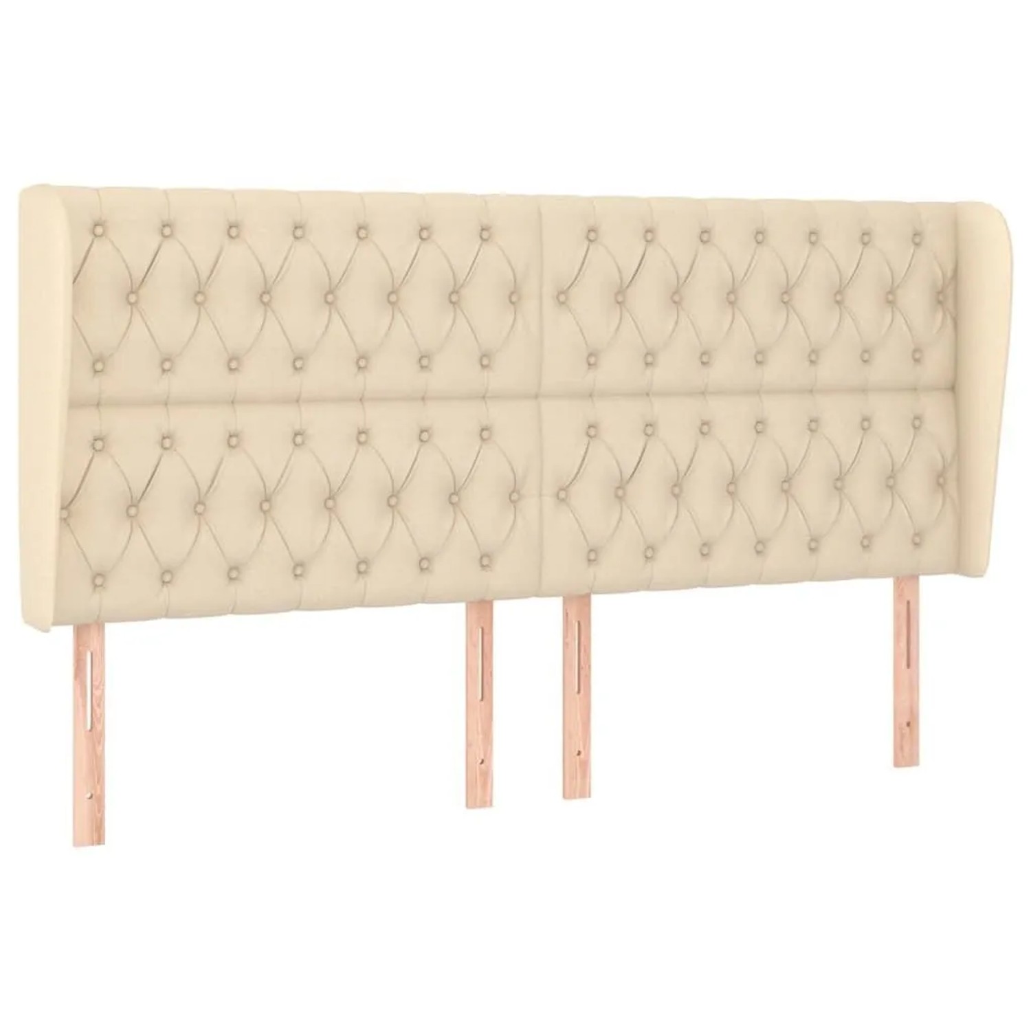 vidaXL Kopfteil mit Ohren Creme 203x23x118/128 cm Stoff 3118319