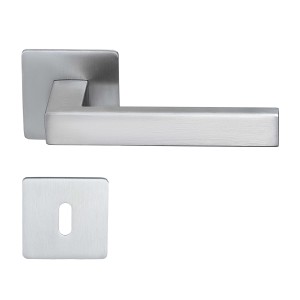 MeinTürgriff Drückergarnitur Edelstahl Matt Trento Flachrosette Eckig Türgriff BB