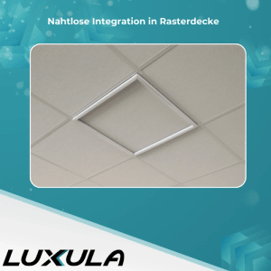 LUXULA LED Leuchtrahmen Panel 62x62cm 40W 4000lm UGR22 Rasterdeckenleuchte 4000K Neutralweiß Flache Deckenleuchte