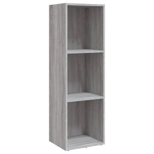 VidaXL Bücherschrank/TV-Schrank, Grau Sonoma, mit 3 Fächern aus Holzwerkstoff.
