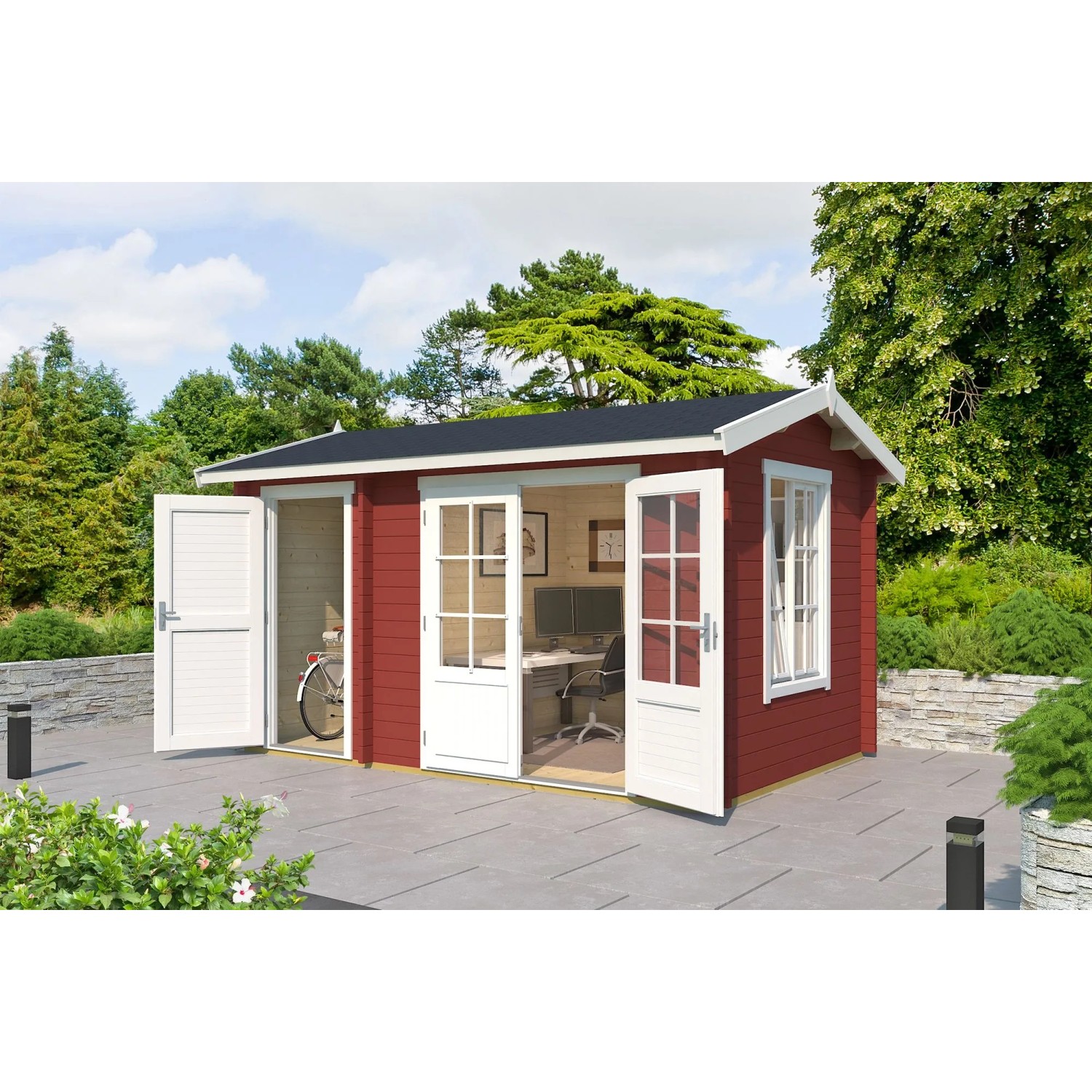 Lasita Gartenhaus Wrexham 1 Schwedenrot 390 cm x 240 cm