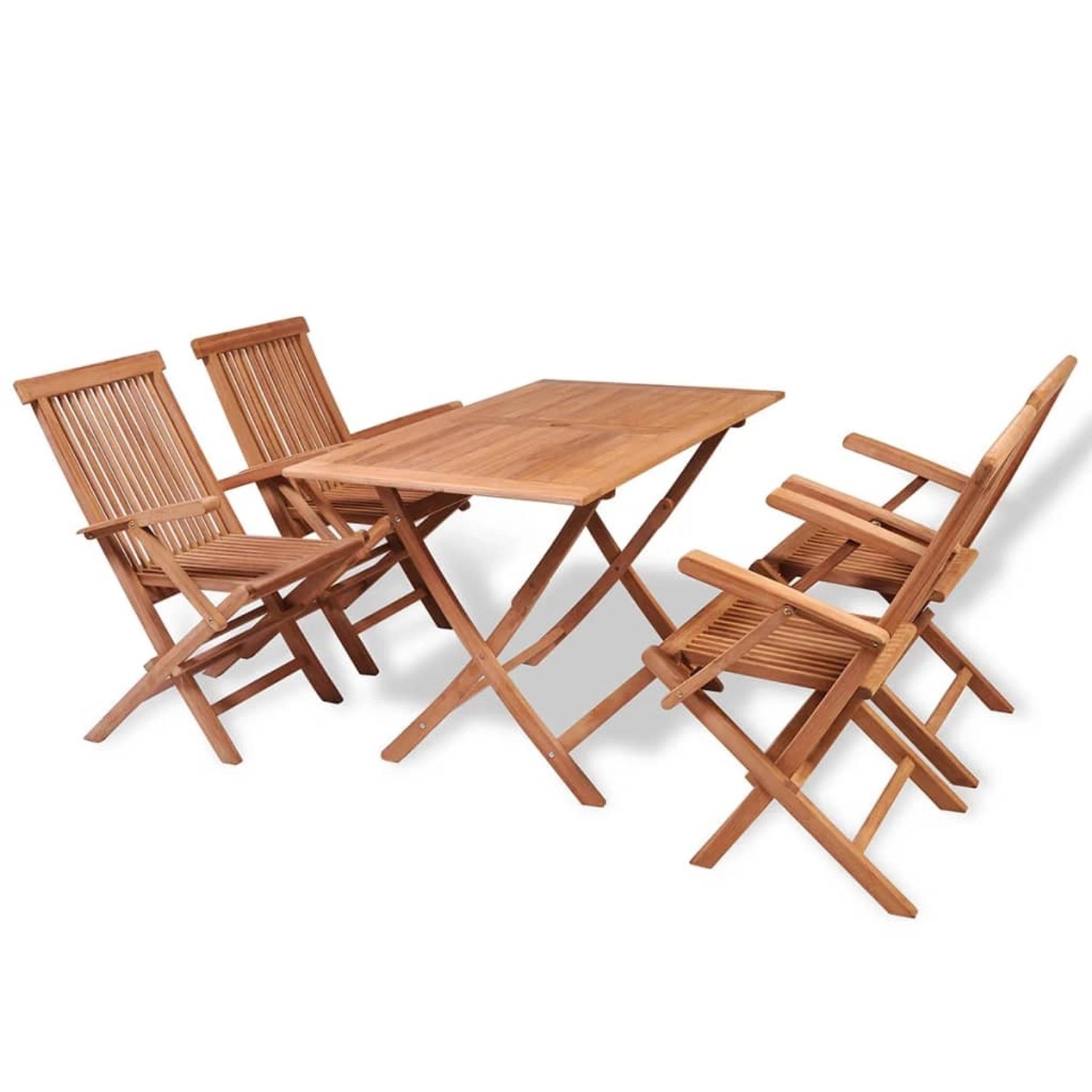 vidaXL 5-Tlg Garten-Essgruppe Teak Massivholz 44683 günstig online kaufen
