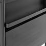 Schwarze, einklappbare Seitenablage des Taino Compact 3+0 Gasgrills mit geriffelter Metallstruktur.