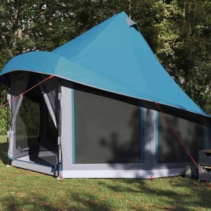 vidaXL Familien-Tipi-Zelt mit Dach Blau 404 x 370 x 270 cm 42000964