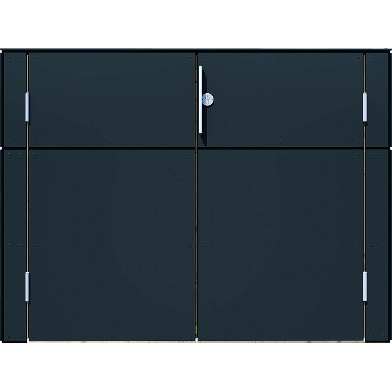 Bertilo Gartenschrank HPL Sideboard, 155x75x116 cm, Anthrazit. Wetterfester Terrassenschrank mit zwei Türen.