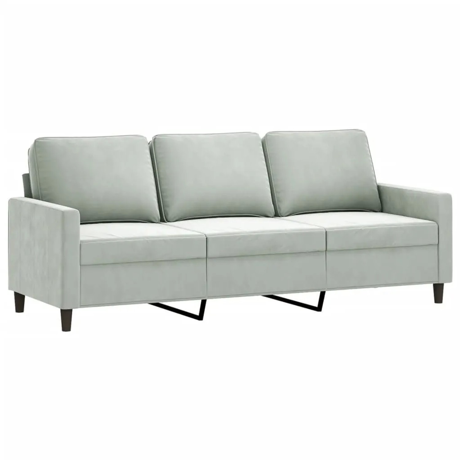 vidaXL 3-Sitzer-Sofa Hellgrau 180 cm Samt 359209 günstig online kaufen