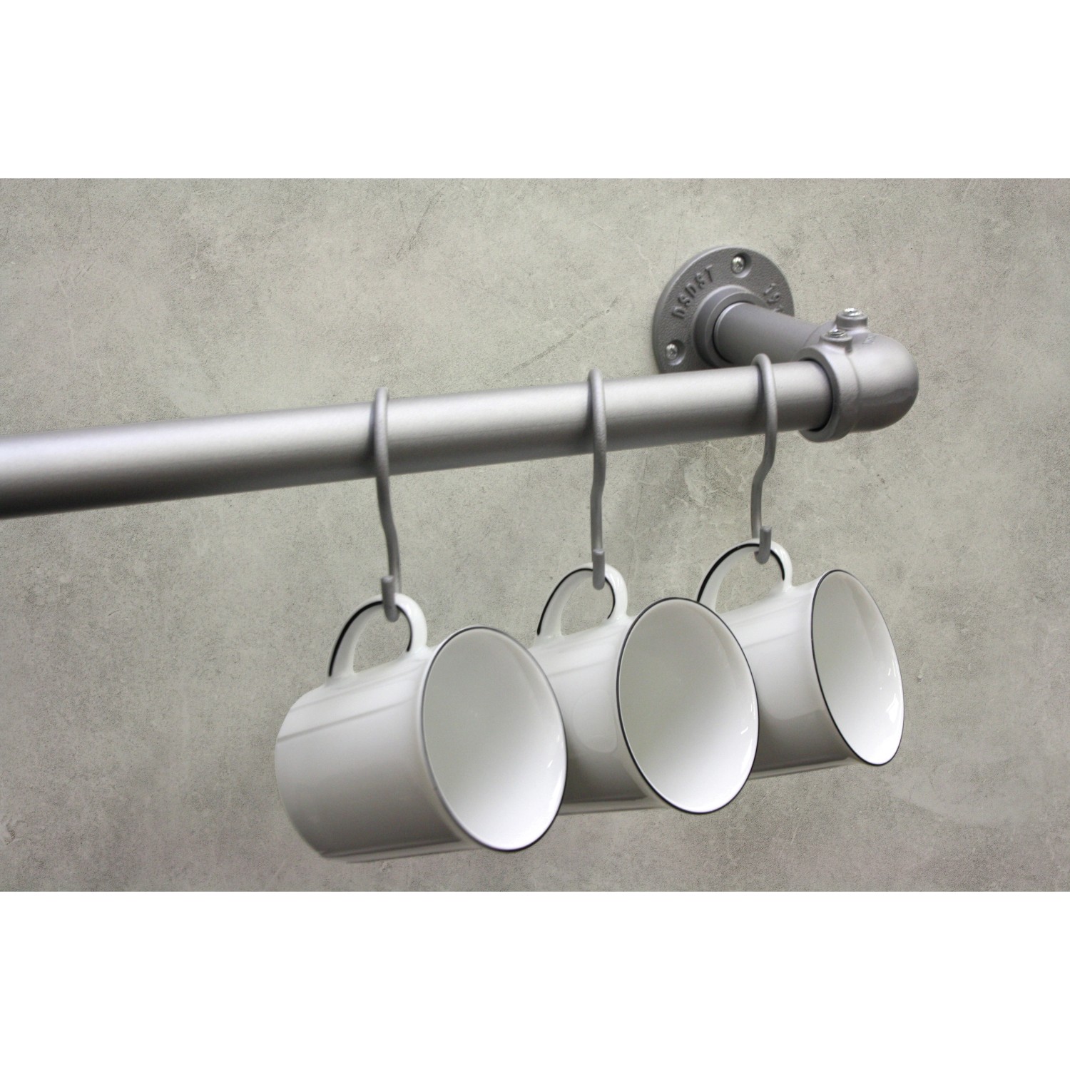 Gardinia S-Haken Industrial Home, Ø 25mm, Silber, 10er-Set für Stilgarnituren im Industrie-Design.