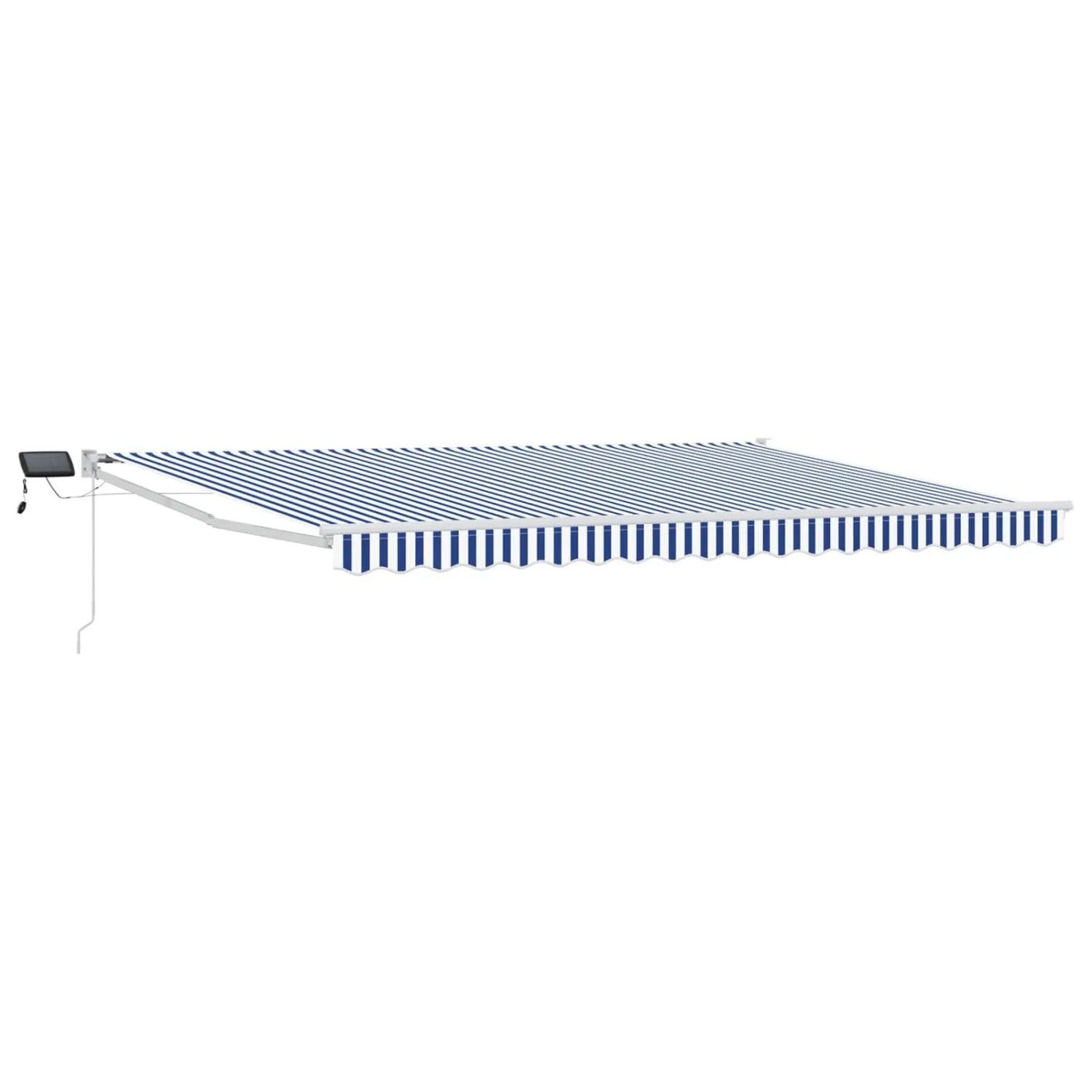 vidaXL Manuelle Gelenkarmmarkise mit LEDs Blau und Weiß 5 x 3 m 3419322