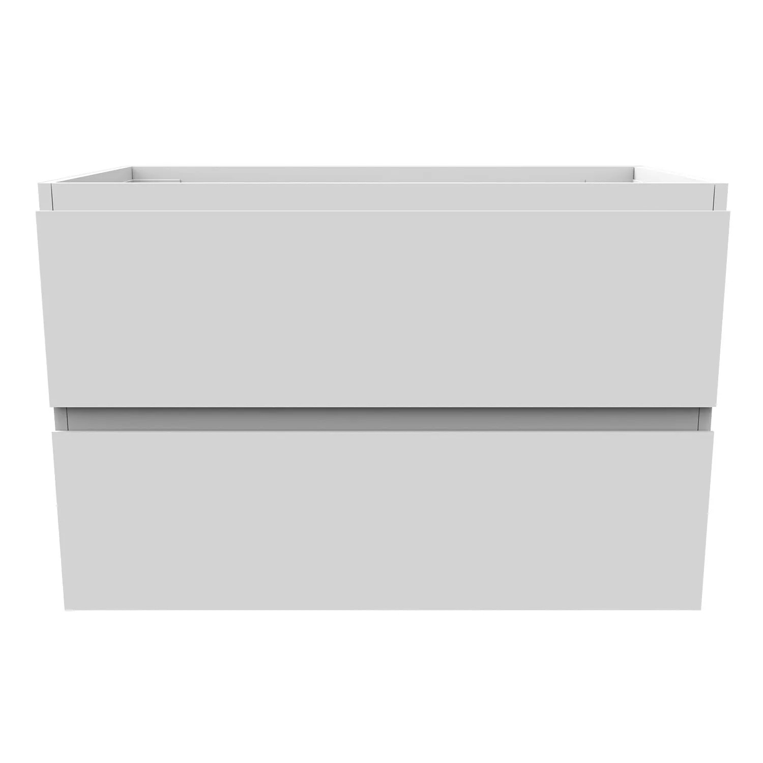 Mattweißer Waschbeckenunterschrank 79x45x52cm mit 2 Schubladen. Modernes Badmöbel aus MDF für Stauraum.