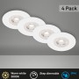 Brilo LED-Einbaustrahler Kulana, 4er-Set, dimmbar, weiß, 4,9 W. Ideal für Bad und Innenräume.