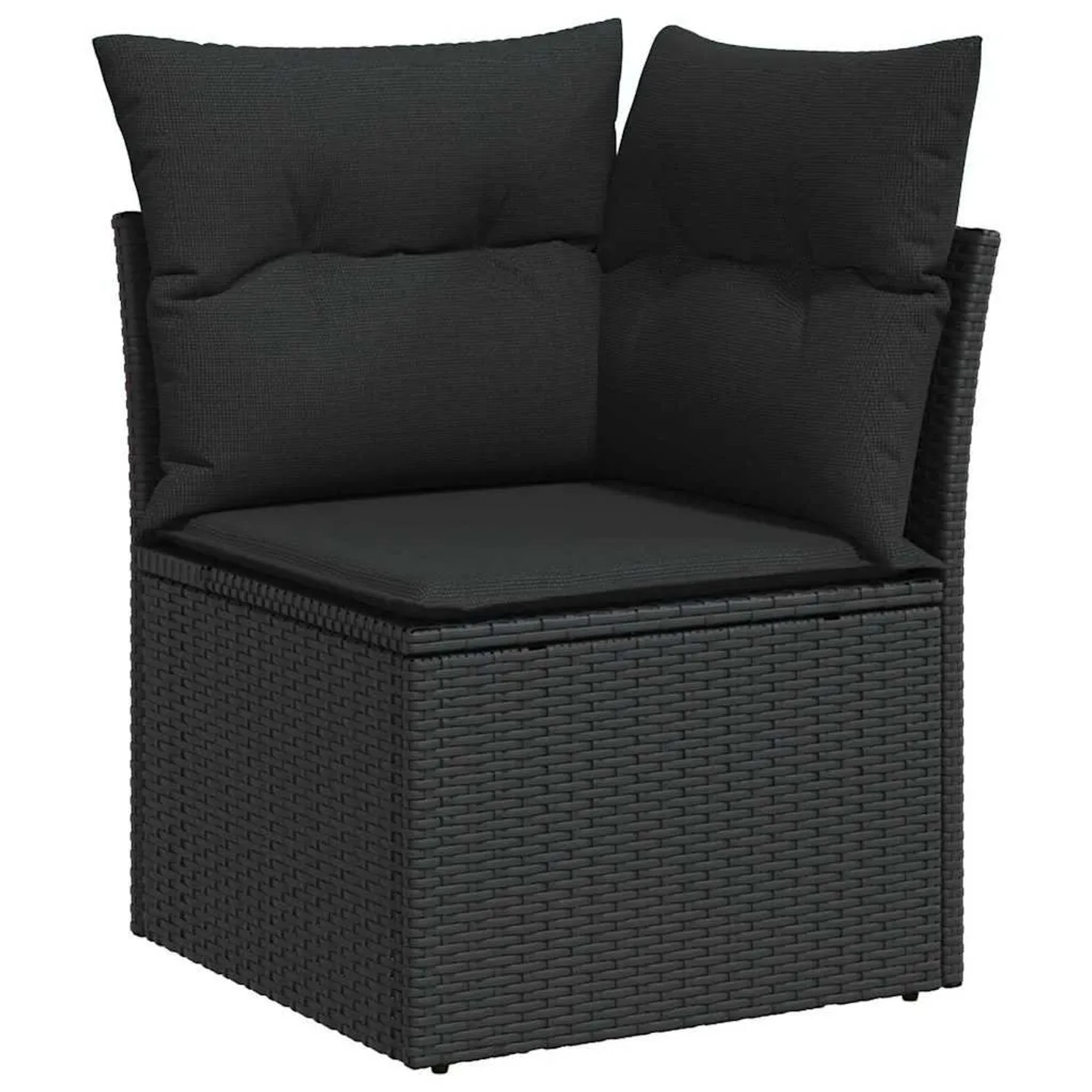 vidaXL Gartensofa-Set mit Kissen 9 Stk Schwarz Poly Rattan 3364619