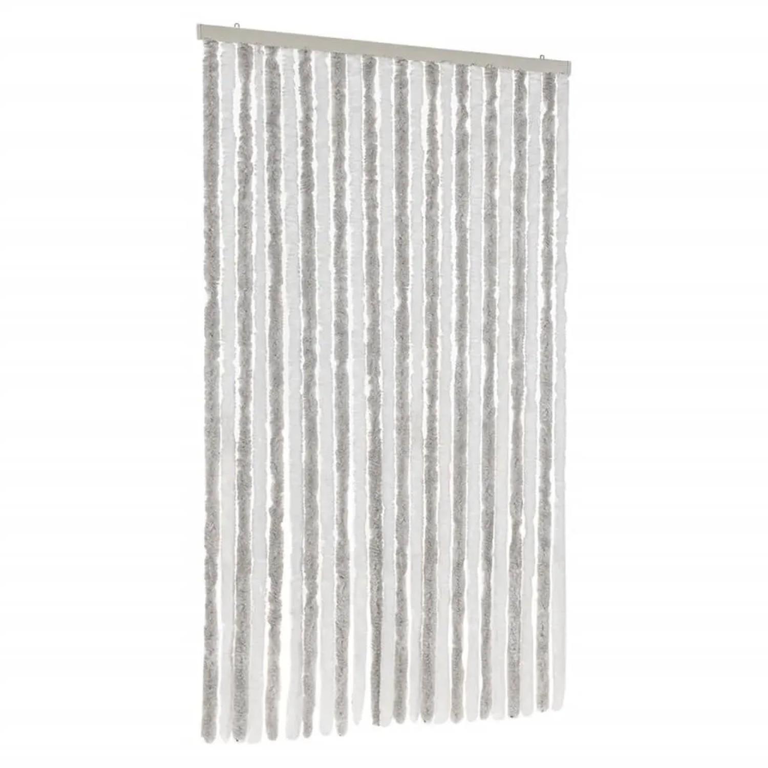 vidaXL Fliegenvorhang Hellgrau und Weiß 100x230 cm Chenille 377317