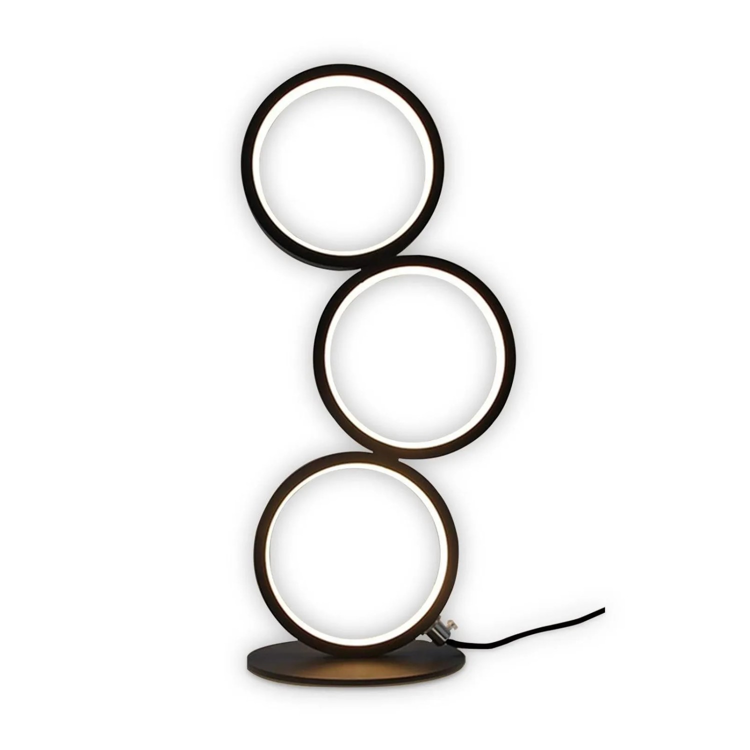 NETTLIFE Schwarz LED Tisch Lampe Nacht Touch Dimmbare Metall Dekorative Ring Kreis Aluminium
