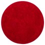 Runder, roter Hochflor Teppich Cottage von Snapstyle, 133cm Durchmesser.