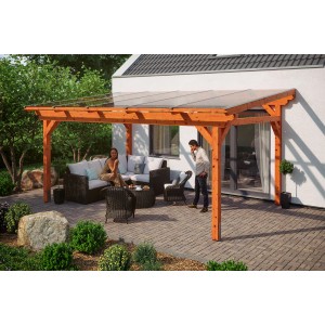 Skan Holz Terrassenüberdachung Sanremo 541 x 300 cm Leimholz Eiche hell