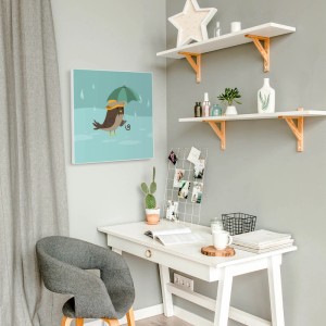 Banjado Magnettafel 50x50 mit Vogelmotiv Rainbird als Wanddekoration inkl. Magnete.