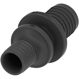 Teceflex Kupplung, reduziert von 20 mm auf 16 mm, aus PPSU in Dunkelgrau.