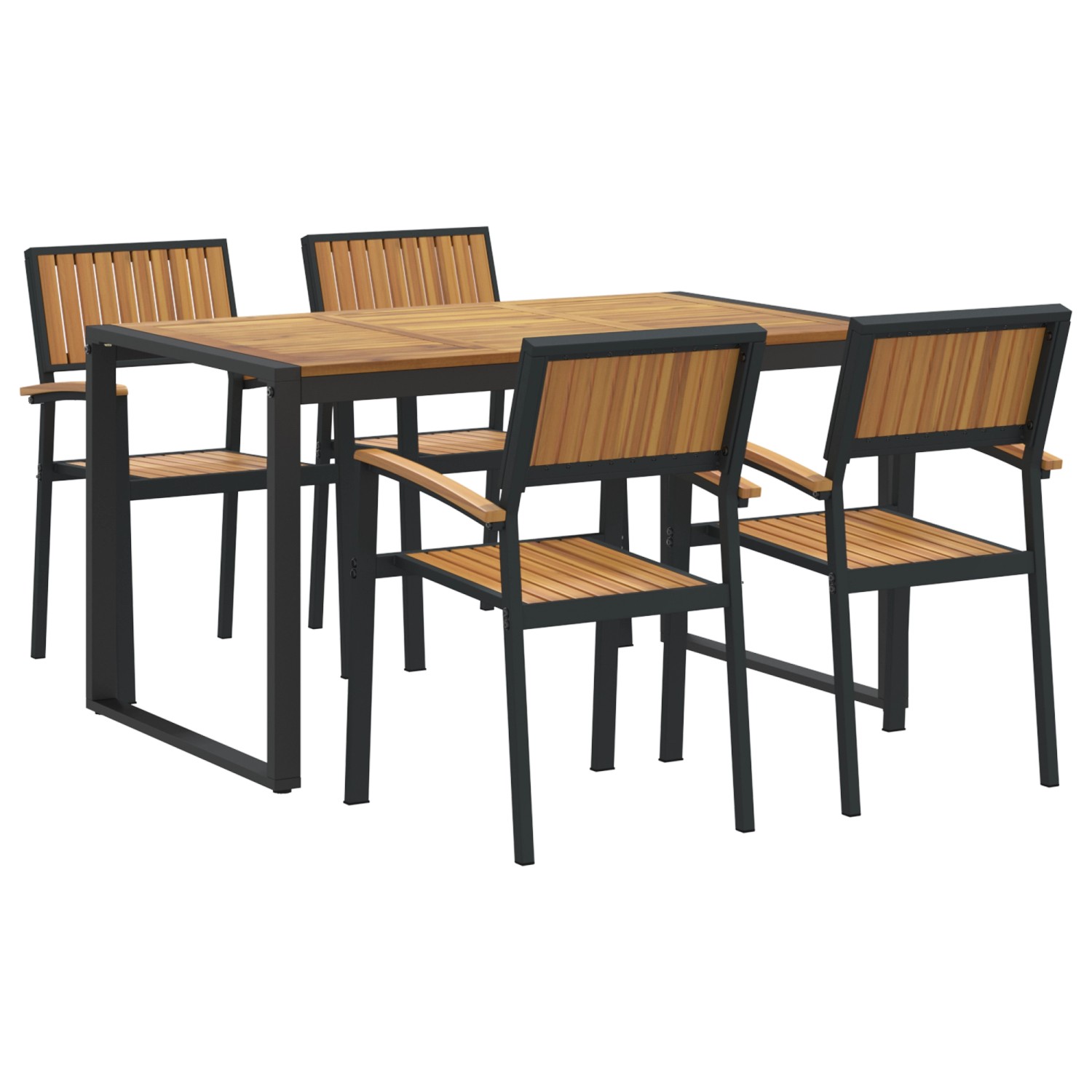 vidaXL 5-Teilige Garten-Essgruppe aus Massivem Holz Akazie und Metall 32843 günstig online kaufen