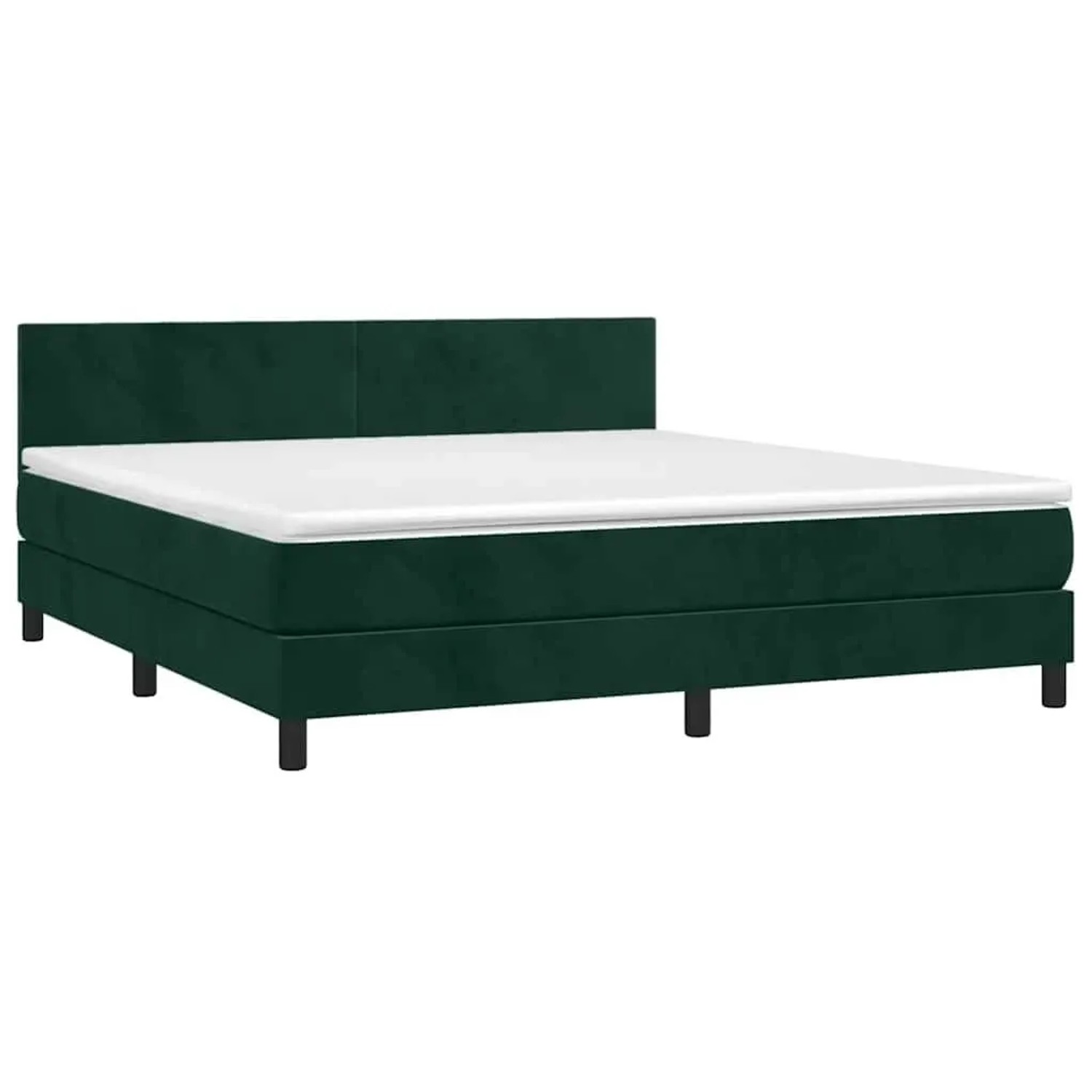 vidaXL Boxspringbett mit Matratze & LED Dunkelgrün 180x200 cm Samt 3134300 günstig online kaufen