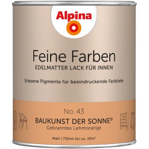 Alpina Feine Farben Lack No. 43 Baukunst der Sonne, edelmatt, gebranntes Lehmorange, 750ml.