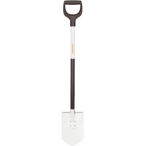 Fiskars Light Gärtnerspaten Spitz, 105 cm, mit D-Griff und Stahlblatt für lockere Böden.