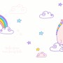 A.S. Création Borte mit Einhörnern, Regenbogen und Sternen in Rosa und Weiß, selbstklebend.