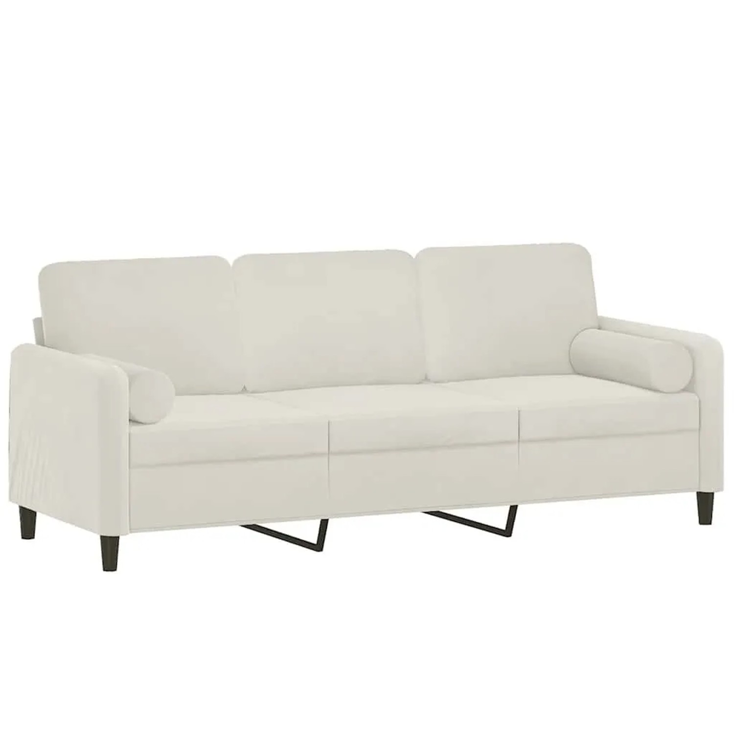 vidaXL 3-Sitzer-Sofa mit Zierkissen Creme 180 cm Samt 3200899 günstig online kaufen