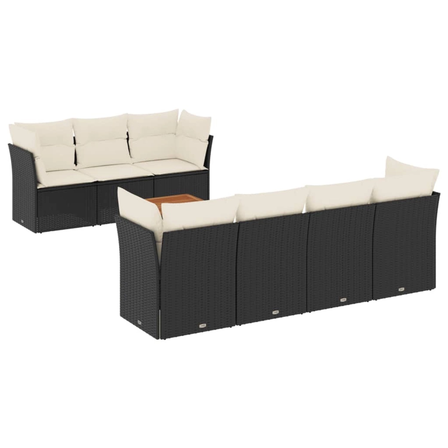 vidaXL 8-Tlg Garten-Sofagarnitur mit Kissen Schwarz Poly Rattan 3255832 günstig online kaufen