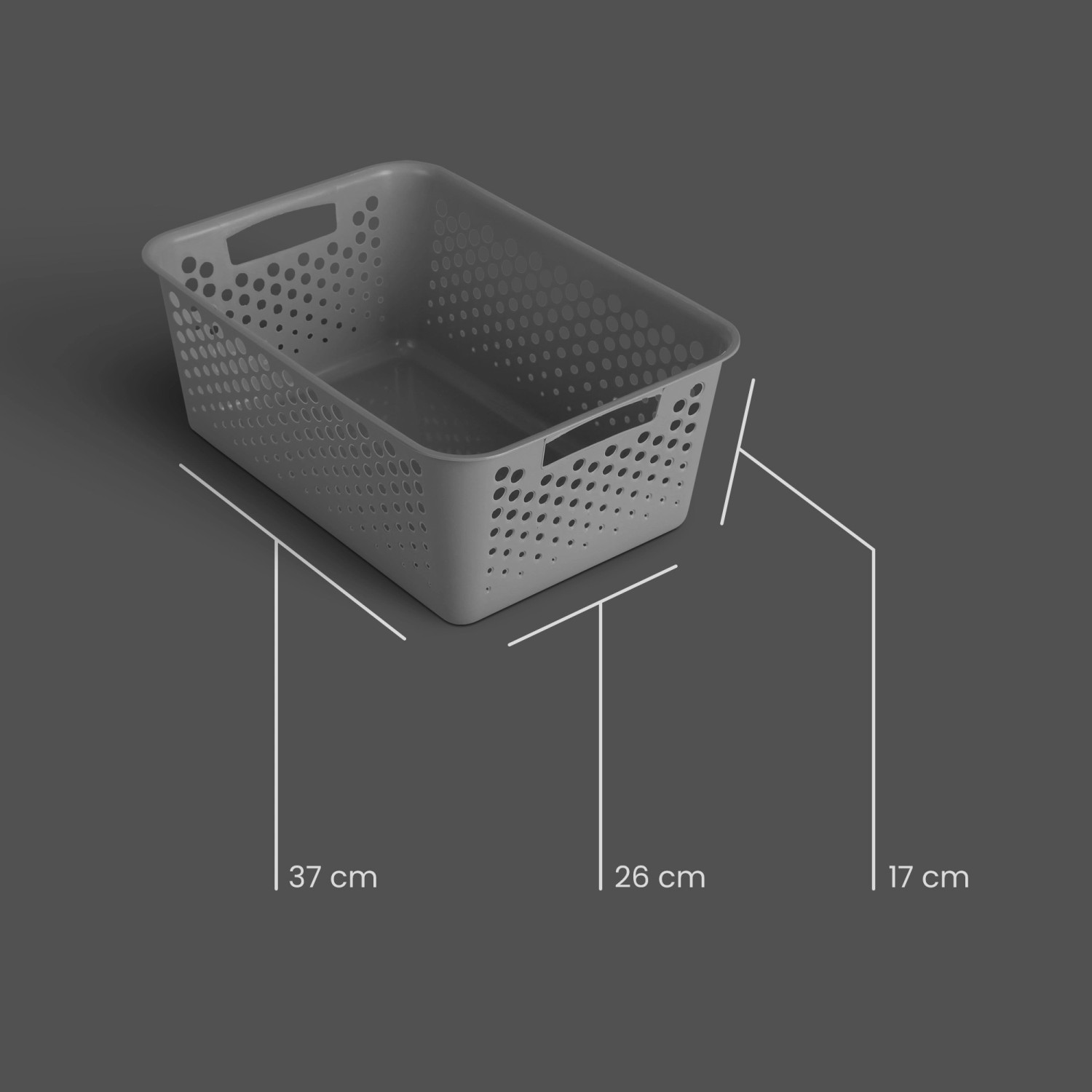 ProHome Aufbewahrungskorb, 10L, anthrazit, 37x26cm. Badaccessoire, 2er-Set.