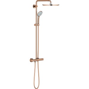 Grohe Euphoria 310 Duschsystem in Warm Sunset: Kopf- und Handbrause mit Thermostat.